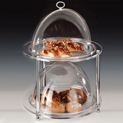 Zicco 2 Tier Acrylic Display Stand, Polycarbonate Coated, Rolltop Lid, 49.5x54 cm - Zicco