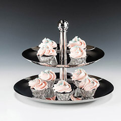 Zicco 2 Tier Steel Cake Stand, 21x26x21 cm - Zicco