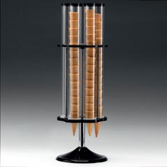 Zicco 6-piece Polycarbonate Cone Holder, Acrylic Stand, Rotating, 24x78 cm - Zicco 
