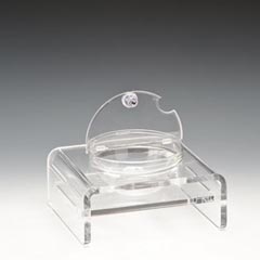 Zicco Acrylic Display Stand, Glass Bowl, With Lid, 21x19 cm - Zicco