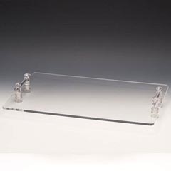 Zicco Acrylic Display Stand, Rectangular, with Handles, 60x40 cm - Zicco
