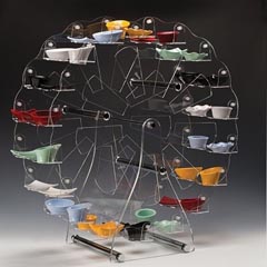 Zicco Acrylic Döner Display Stand, 36 Compartments, 67x29x75 cm - Zicco