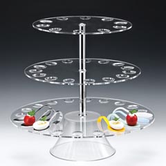 Zicco Acrylic Presentation and Service Stand, 3-Tier, 45 Compartments - Zicco