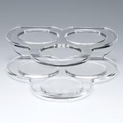 Zicco Acrylic Squeeze Bottle Stand, Set of 3, Daisy Model - Zicco