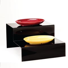 Zicco Acrylic Stair Stand, 2 Tier, 60x50x14-29 cm - Zicco