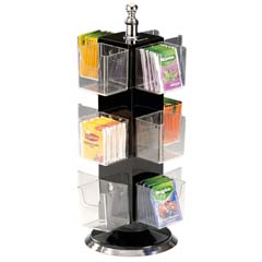 Zicco Acrylic Tea Bag Stand, Polycarbonate Compartments, Set of 12, Rotating, 36 cm, Black - Zicco