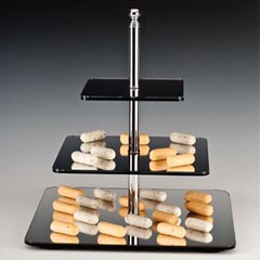 Zicco Aynalı Display Stand, Cornered, 3-Tier - Zicco