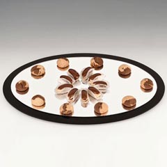 Zicco Aynalı Display Stand, Oval, 60x40 cm - Zicco