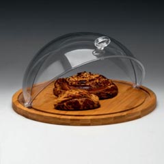 Zicco Bamboo Base Cloche, with Polycarbonate Rolltop Lid, 36x19 cm - Zicco