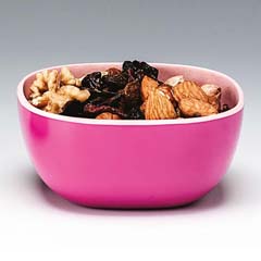 Zicco Bamboo Nut Bowl, Oval, 9.5x9.5 cm, Pink - Zicco