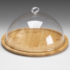 Zicco Bambu Base Cloche, Acrylic Lid, 33 cm - Zicco