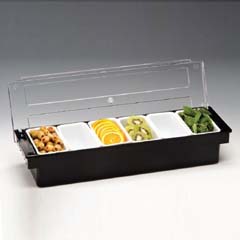 Zicco Bar Container, Polycarbonate Lid, 5-piece, 50x16x9.5 cm, Black - Zicco