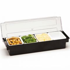 Zicco Bar Container, with Polycarbonate Lid, Set of 4, 50x16x9.5 cm, Black - Zicco 