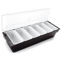 Zicco Bar Container, with Polycarbonate Lid, Set of 6, 50x16x9.5 cm, Black - 2
