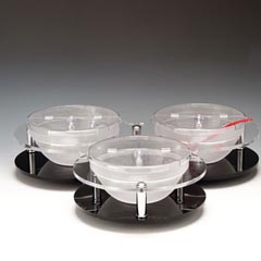 Zicco Bowl Döner Display Stand, With Hinged Lid, Polycarbonate, Set of 3, 23 cm - Zicco