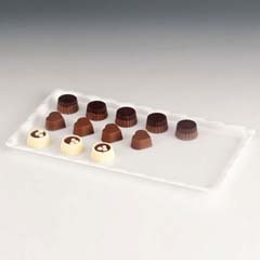 Zicco Chocolate Display Tray, Polycarbonate, 15x30 cm, White - Zicco