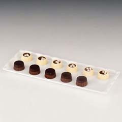 Zicco Chocolate Display Trays, Polycarbonate, 10x30 cm, White - Zicco