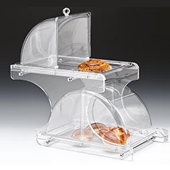 Zicco Display Stand, 2-Tier, Upright Roll Top Lid Polycarbonate Enclosure, 31x66x59 cm - Zicco