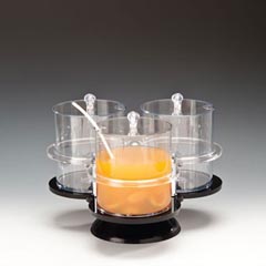 Zicco Döner Squeeze Bottle Jam Stand, Polycarbonate, Set of 3, 36x36x27 cm - Zicco