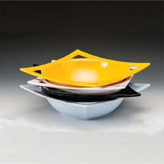 Zicco Melamin Kase, Kare, 27x27x8 Cm, Sarı - Zicco