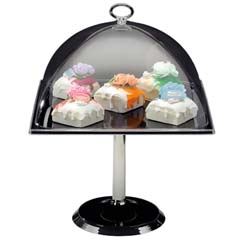 Zicco Melamine Base Dome, with Polycarbonate Lid, Footed, 30x30x37 Cm, Black - Zicco
