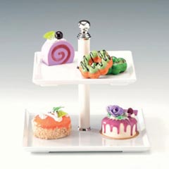 Zicco Melamine Display Stand, 2-Tier, White - Zicco