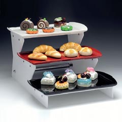 Zicco Melamine Display Tray Stand, Ladder Model, 3 Tier, 60x36x27.5 cm - Zicco