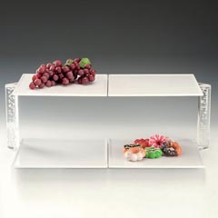 Zicco Melamine Tray Display Stand, 2 Tier, 67x40x22 cm - Zicco