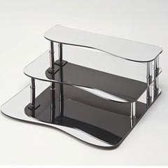 Zicco Mirrored Display Stand, 3 Steps, 59x60x22 cm - Zicco