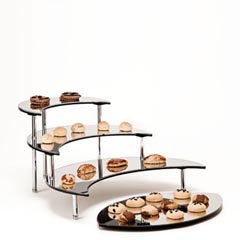 Zicco Mirrored Display Stand, Crescent Model, 3 Tier, 26 cm - Zicco