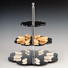 Zicco Mirrored Display Stand, Daisy, Set of 3, 20, 30, 40 cm - Zicco