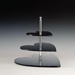 Zicco Mirrored Display Stand, Heart-shaped, Set of 3, 20, 30, 40 cm - Zicco