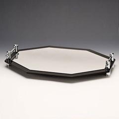 Zicco Mirrored Display Stand, Octagonal, Handle, 60X40 cm - 1