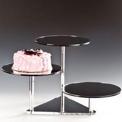 Zicco Mirrored Display Stand, Triangle Base, Set of 3 - Zicco