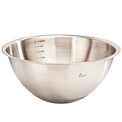 Zicco Mixing Bowl, Steel, Silicone Base, 6 Liter, 33x15 cm - Zicco