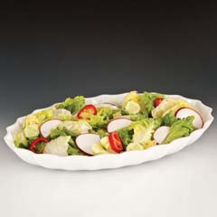 Zicco Oval Display Tray, Polycarbonate, 41.5x29.5x5.5 cm, White - Zicco