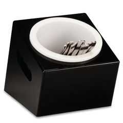 Zicco Polikarbon Kaşık Çatal Standı, Tekli, 16,5x18x15 cm, Siyah - Zicco