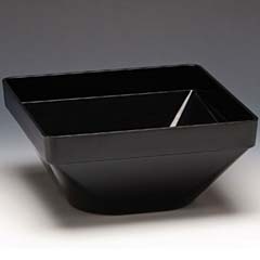 Zicco Polycarbonate Bowl, Square, 26x26x12 cm, Black - Zicco