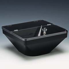 Zicco Polycarbonate Bowl, With Lid, 22x22x11 cm, Black - Zicco