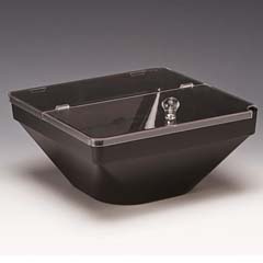 Zicco Polycarbonate Bowl, With Lid, 26x26x12 cm, Black - Zicco