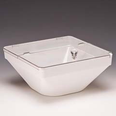 Zicco Polycarbonate Bowl, With Lid, 26x26x12 cm, White - Zicco