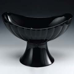Zicco Polycarbonate Display Bowl, Gondola, With Stand, 42.5x25.5x29 cm, Black - Zicco