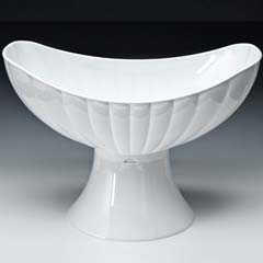 Zicco Polycarbonate Display Bowl, Gondola, with Stand, 42.5x25.5x29 cm, White - Zicco