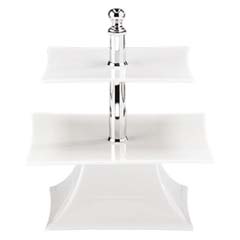 Zicco Polycarbonate Display Stand, 2 Tier, 24 cm Height, White - Zicco