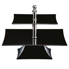 Zicco Polycarbonate Display Stand, 2 Tier, 29 cm Height, Black - Zicco