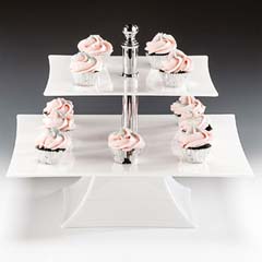 Zicco Polycarbonate Display Stand, 2-Tier, 29 cm Height, White - Zicco