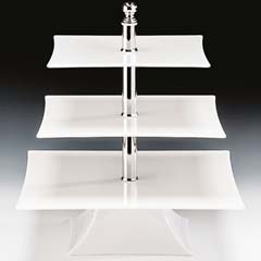 Zicco Polycarbonate Display Stand, 3-Tier, 44 Cm Height, White - Zicco