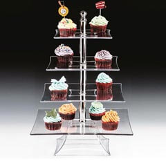 Zicco Polycarbonate Display Stand, 4 Layers, 50 cm Height, Transparent - Zicco