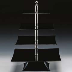 Zicco Polycarbonate Display Stand, 4 Tier, 50 cm Height, Black - Zicco