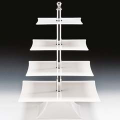 Zicco Polycarbonate Display Stand, 4 Tier, 50 cm Height, White - Zicco